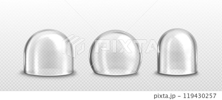 Glass hemisphere transparent dome. 119430257
