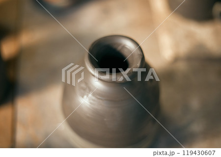 The process of creating pottery.  119430607