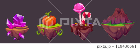 Game floating islands - ground platform for jump. 119430661