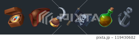 Pirate game ui design elements 119430682