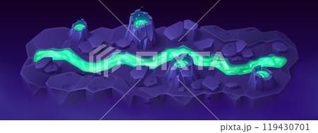 Volcano island map for game level interface Volcano island map for game level interface 119430701