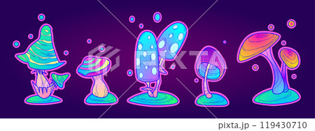 Trippy mushroom sticker collection. 119430710