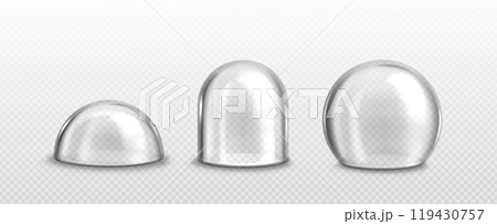 Glass hemisphere transparent dome. 119430757