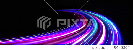Fast speed light effect on black background Fast speed light effect on black background 119430804