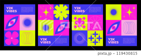 Y2k retro style poster design template 119430815