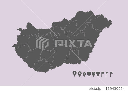 Vector map country Hungary divided on regions 119430924