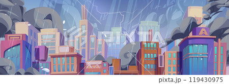 Rainfall in modern city 119430975