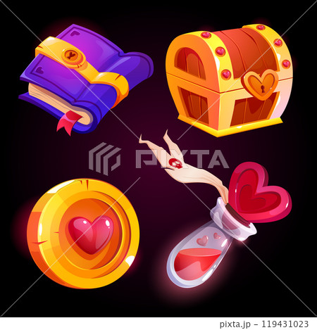 Game cartoon icon set with heart shape. 119431023