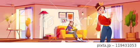 Female roommates in modern apartment Female roommates in modern apartment 119431053