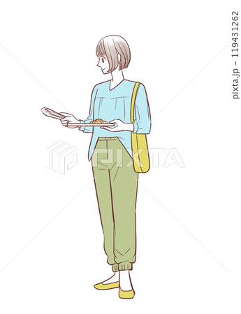 パンを選ぶ女性 119431262