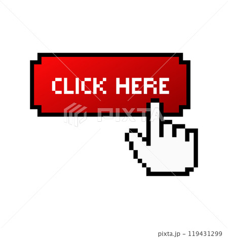 Click icon in red color with gradient. 119431299