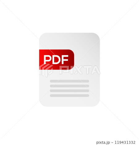 Pdf file document icon. Pdf text. 119431332