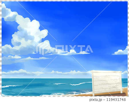 白色招牌和海 白色招牌和海 119431748
