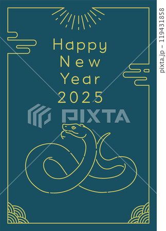 巳年の年賀状テンプレート（2025年） 119431858