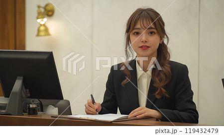 ホテルの受付の女性 119432479