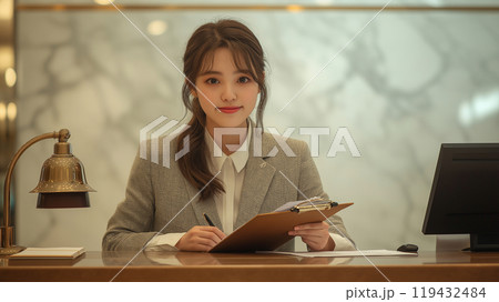 ホテルの受付の女性 119432484