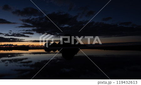【庄内の風景】由良海岸の夕日 【庄内の風景】由良海岸の夕日 119432613