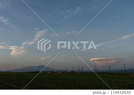 【庄内の風景】夕日_夕焼け空 【庄内の風景】夕日_夕焼け空 119432630