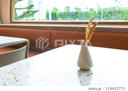 view of Decorative vase on the table, focus selective view of Decorative vase on the table, focus selective 119432773
