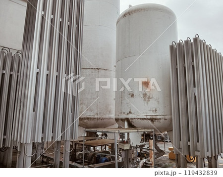 Cryogenic tanks contain gases such as nitrogen and liquid oxygen 119432839