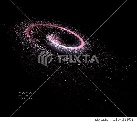 Isolated design component with shiny spiral, red arc 119432902