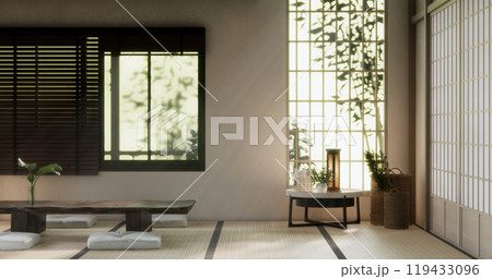Japanese traditional style with decoration muji minimal. 3D rendering Japanese traditional style with decoration muji minimal. 3D rendering 119433096