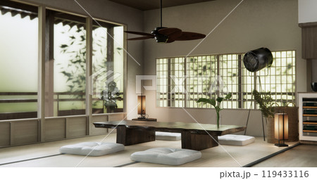Japanese traditional style with decoration muji minimal. 3D rendering Japanese traditional style with decoration muji minimal. 3D rendering 119433116