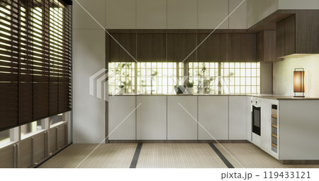 Kitchen room modern japanese  style .3D rendering 119433121