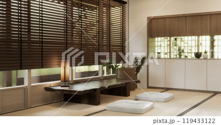 Japanese traditional style with decoration muji minimal. 3D rendering 119433122