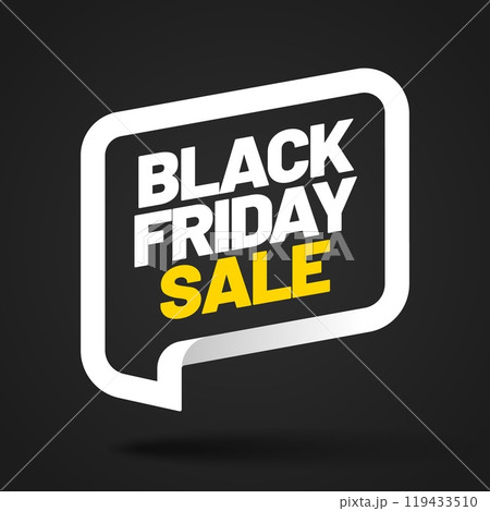 Black Friday. Sale and discount banner. Vector illustration for special offer. 119433510