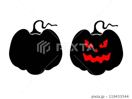 The ominous silhouette of a Halloween pumpkin for halloween The ominous silhouette of a Halloween pumpkin for halloween 119433544