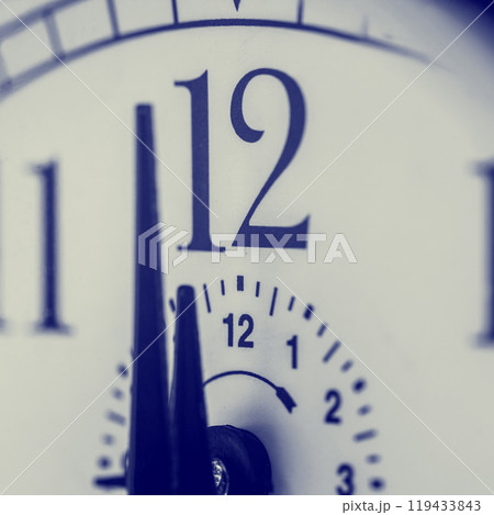 Clock about to strike 12 midnight or midday Clock about to strike 12 midnight or midday 119433843