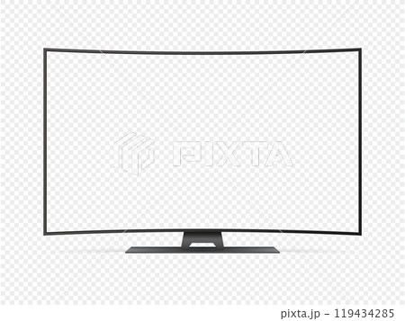 Curved TV transparent flat screen lcd or oled realistic mockup Curved TV transparent flat screen lcd or oled realistic mockup 119434285