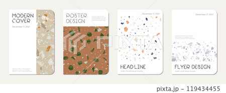 Notepad cover design. Terrazzo abstract Notepad cover design. Terrazzo abstract 119434455