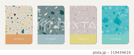 Note book cover design. Terrazzo abstract Note book cover design. Terrazzo abstract 119434619