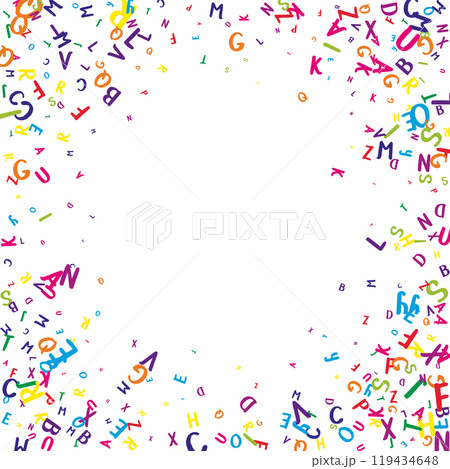 Falling letters of English language. Colorful Falling letters of English language. Colorful 119434648