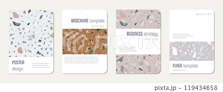 Brochure cover design. Terrazzo abstract Brochure cover design. Terrazzo abstract 119434658