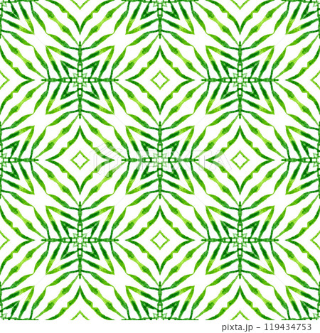 Ethnic hand painted pattern. Green fresh boho Ethnic hand painted pattern. Green fresh boho 119434753