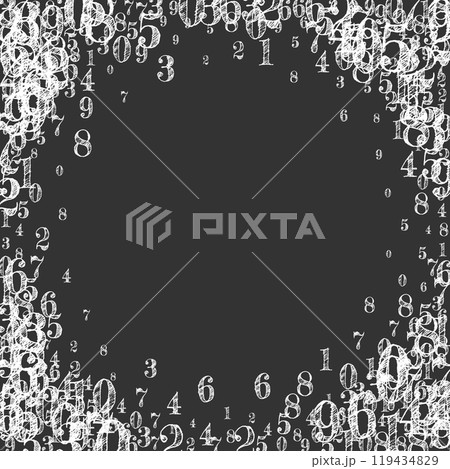 Flying digits and numbers. School math notebook 119434829
