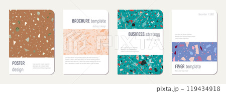 School notebook cover design. Terrazzo abstract 119434918