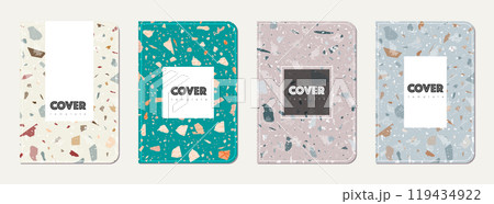 Brochure cover design. Terrazzo abstract Brochure cover design. Terrazzo abstract 119434922