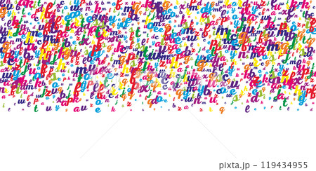 Scattered letters of latin alphabet. Colorful Scattered letters of latin alphabet. Colorful 119434955