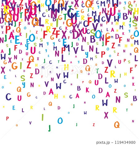 Scattered letters of latin alphabet. Colorful 119434980