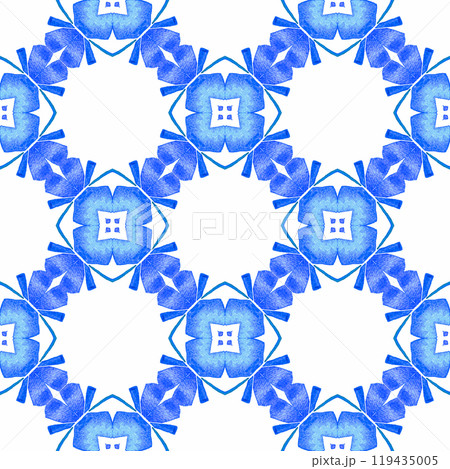 Ethnic hand painted pattern. Blue nice boho chic 119435005