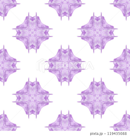 Hand drawn green mosaic seamless border. Purple 119435088