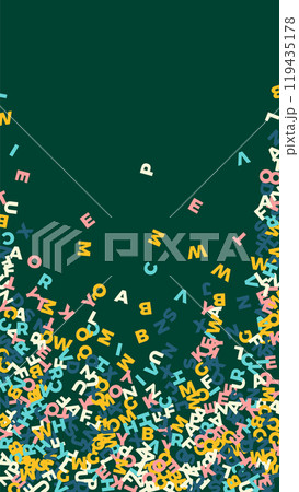 Scattered letters of latin alphabet. Colorful 119435178