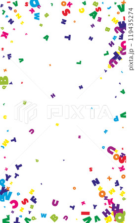 Scattered letters of latin alphabet. Colorful 119435274
