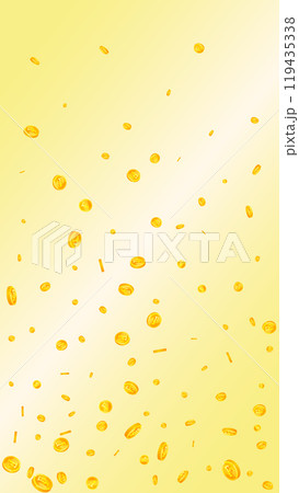 Swiss franc coins falling. Gold scattered CHF 119435338