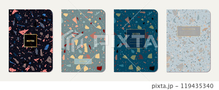 School notebook cover design. Terrazzo abstract 119435340