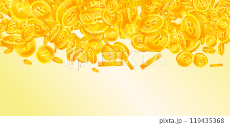 Thai baht coins falling. Gold scattered THB 119435368